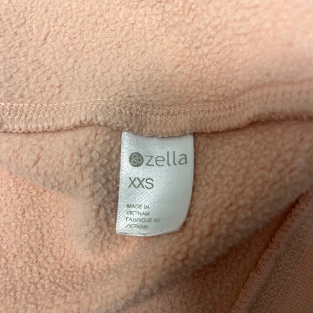 Zella Pink Funnel Neck Zip Hoodie Fleece Athleisure Scuba XXS Cozy Loungewear - Picture 8 of 8